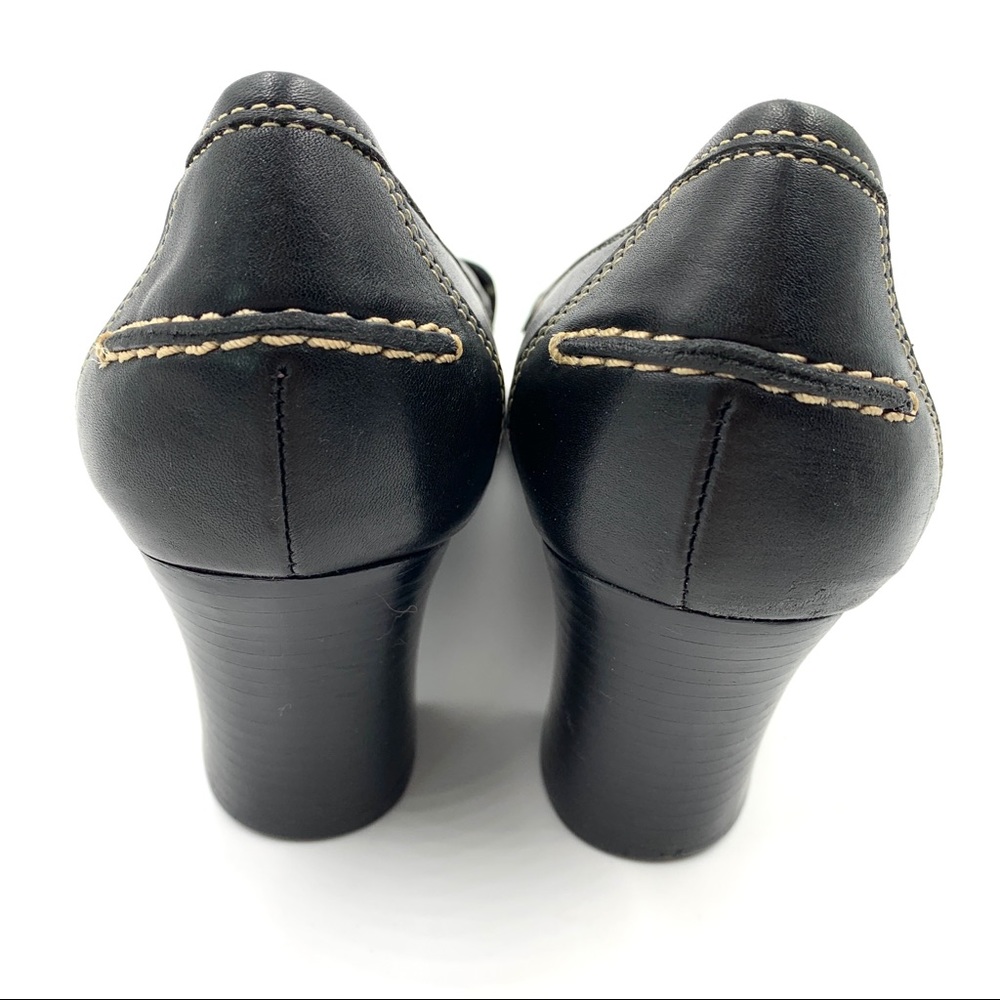 Michelle D Leather Black Heels - Picture 6 of 7
